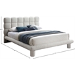 Meridian Furniture Deco Cream Boucle Fabric Queen Bed
