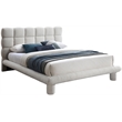 Meridian Furniture Deco Cream Boucle Fabric Queen Bed