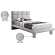 Meridian Furniture Deco Cream Boucle Fabric Twin Bed