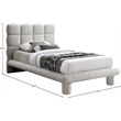 Meridian Furniture Deco Cream Boucle Fabric Twin Bed