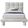 Meridian Furniture Deco Cream Boucle Fabric Twin Bed