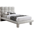 Meridian Furniture Deco Cream Boucle Fabric Twin Bed