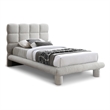 Meridian Furniture Deco Cream Boucle Fabric Twin Bed