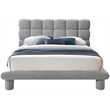 Meridian Furniture Deco Grey Boucle Fabric Full Bed