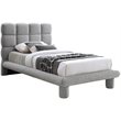 Meridian Furniture Deco Grey Boucle Fabric Twin Bed