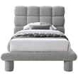 Meridian Furniture Deco Grey Boucle Fabric Twin Bed