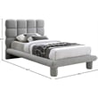 Meridian Furniture Deco Grey Boucle Fabric Twin Bed