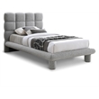 Meridian Furniture Deco Grey Boucle Fabric Twin Bed
