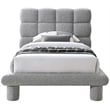 Meridian Furniture Deco Grey Boucle Fabric Twin Bed