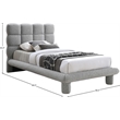 Meridian Furniture Deco Grey Boucle Fabric Twin Bed