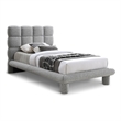Meridian Furniture Deco Grey Boucle Fabric Twin Bed