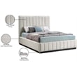 Meridian Furniture Lucia Beige Linen Textured Fabric Full Bed