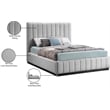 Meridian Furniture Lucia Grey Linen Textured Fabric Full Bed