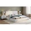 Meridian Furniture Terra Cream Boucle Fabric King Bed