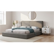 Meridian Furniture Terra Grey Boucle Fabric King Bed