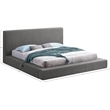 Meridian Furniture Terra Grey Boucle Fabric King Bed