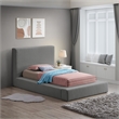 Meridian Furniture Terra Grey Boucle Fabric Twin Bed