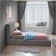 Meridian Furniture Terra Grey Boucle Fabric Twin Bed