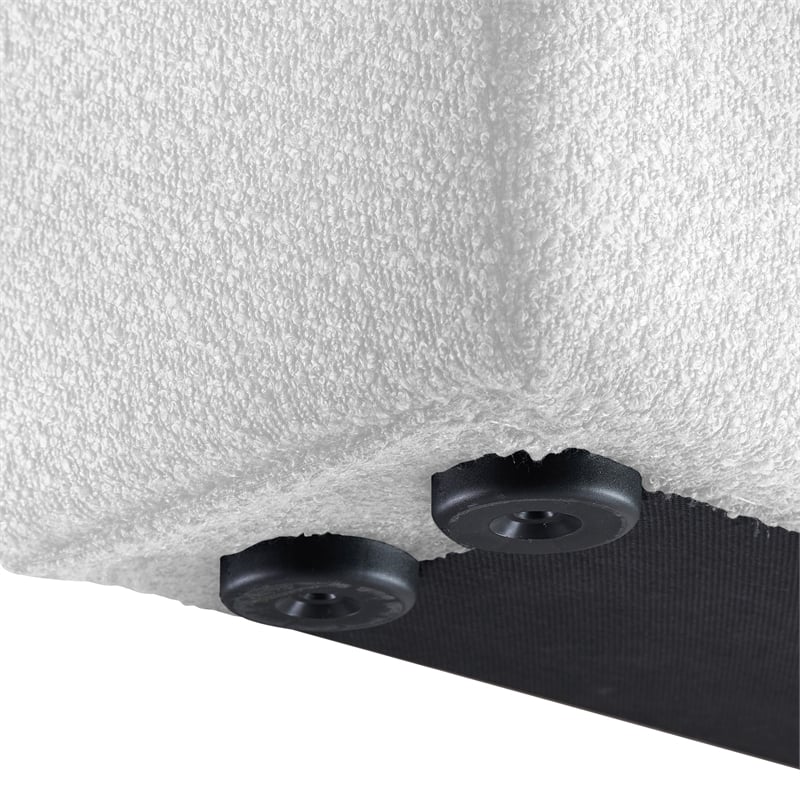 Meridian Furniture Terra White Boucle Fabric Queen Bed