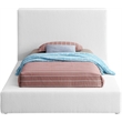 Meridian Furniture Terra White Boucle Fabric Twin Bed