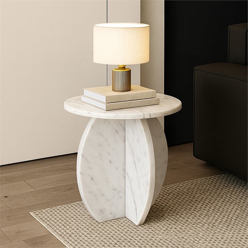 Meridian Furniture Formentera White End Table
