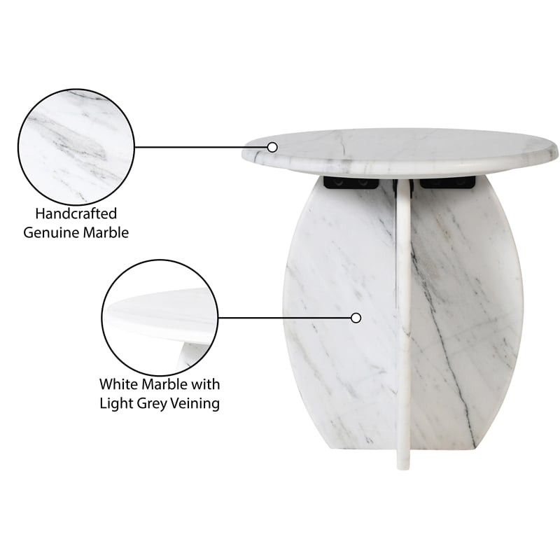 Meridian Furniture Formentera White End Table