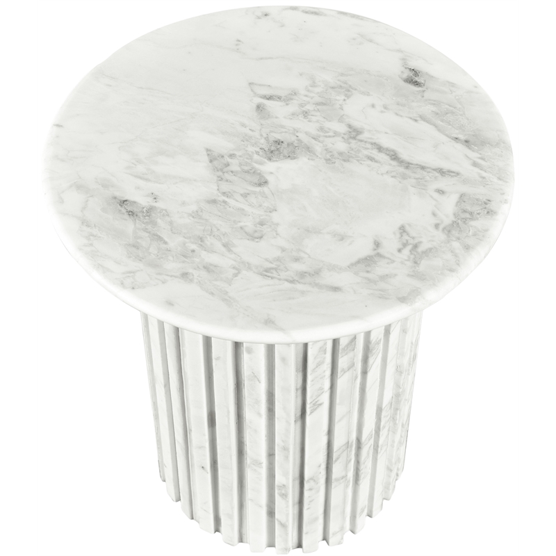 Meridian Furniture Genoa White Marble End Table