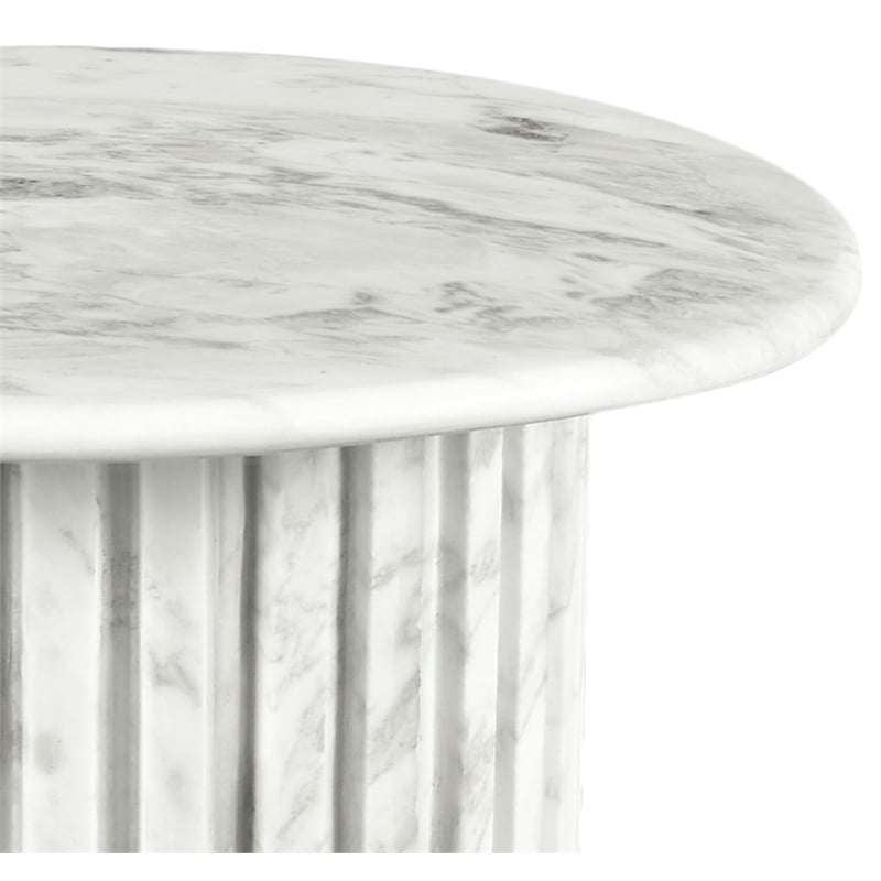 Meridian Furniture Genoa White Marble End Table