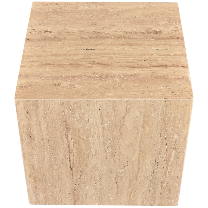 Meridian Furniture Bolzano Beige Travertine End Table