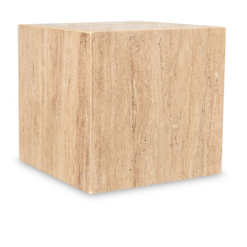 Meridian Furniture Bolzano Beige Travertine End Table