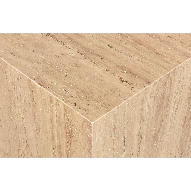 Meridian Furniture Bolzano Beige Travertine End Table