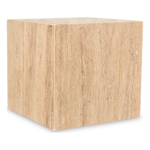 Meridian Furniture Bolzano Beige Travertine End Table