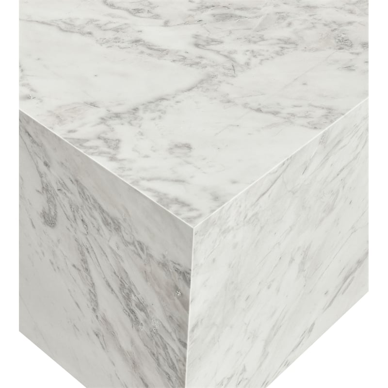 Meridian Furniture Bolzano White Marble End Table
