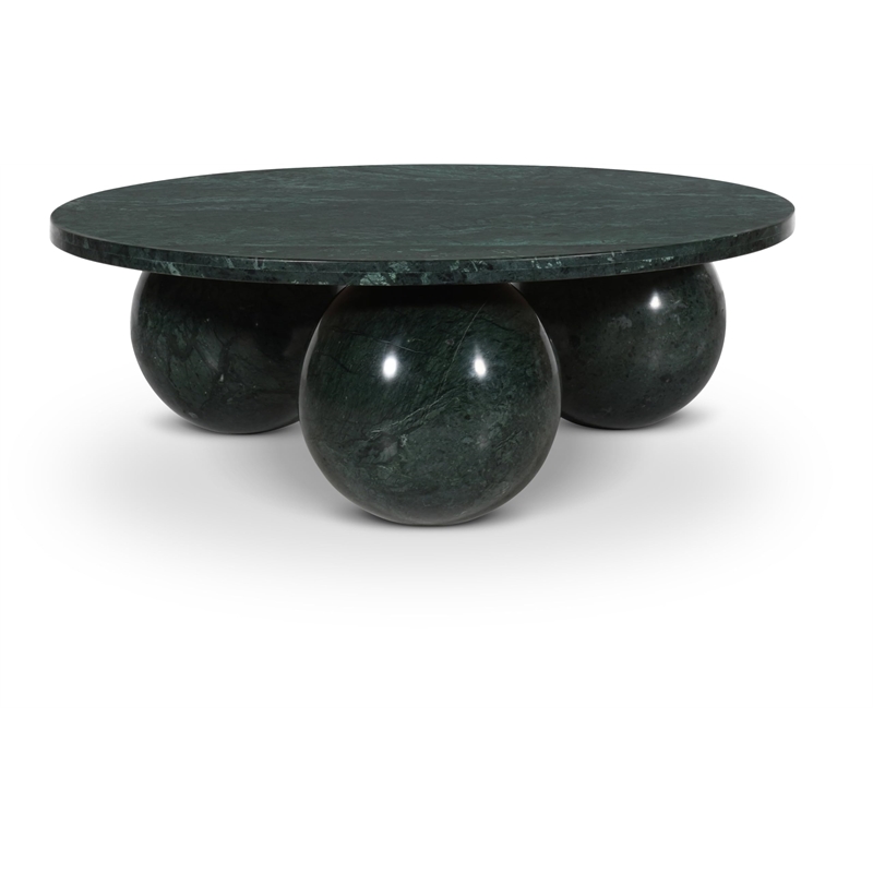 Meridian Furniture Spherical Green Forest Marble Coffee Table