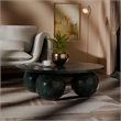 Meridian Furniture Spherical Green Forest Marble Coffee Table