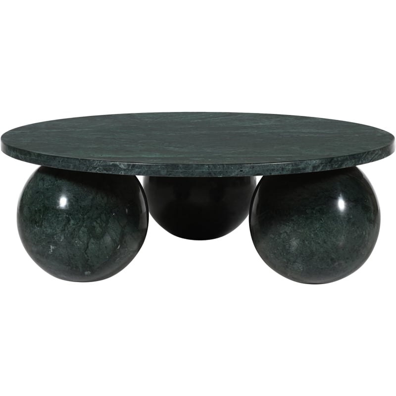 Meridian Furniture Spherical Green Forest Marble Coffee Table