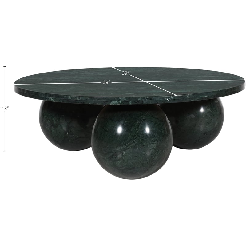 Meridian Furniture Spherical Green Forest Marble Coffee Table
