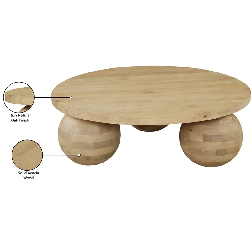 Meridian Furniture Spherical Natural Oak Coffee Table