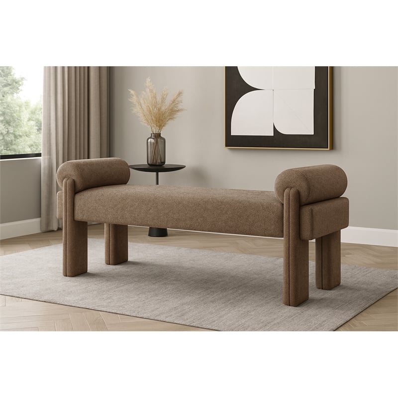 Meridian Furniture Stefano Brown Fabric Bench