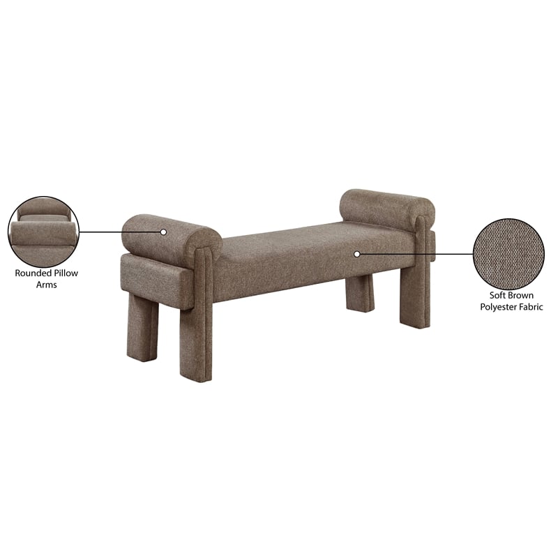 Meridian Furniture Stefano Brown Fabric Bench