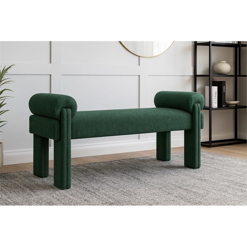 Meridian Furniture Stefano Green Fabric Bench