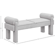 Meridian Furniture Stefano Grey Fabric Bench
