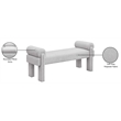 Meridian Furniture Stefano Grey Fabric Bench