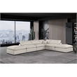 Meridian Furniture Comfy Beige Linen Textured Fabric 6-Pc. Modular Sectional