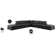 Meridian Furniture Comfy Black Vegan Leather 7-Pc. Modular Sectional