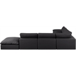 Meridian Furniture Comfy Black Vegan Leather 7-Pc. Modular Sectional
