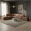 Meridian Furniture Comfy Brown Vegan Leather 6-Pc. Modular Sectional