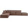Meridian Furniture Comfy Brown Vegan Leather 6-Pc. Modular Sectional
