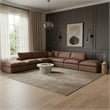 Meridian Furniture Comfy Brown Vegan Leather 7-Pc. Modular Sectional