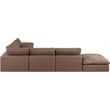 Meridian Furniture Comfy Brown Vegan Leather 7-Pc. Modular Sectional